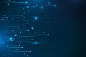 Print Blue futuristic networking technology vector